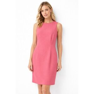 Hugo Boss Dalanea Pink Shift Dress Sz 10 Sleeveless Minimalist Career